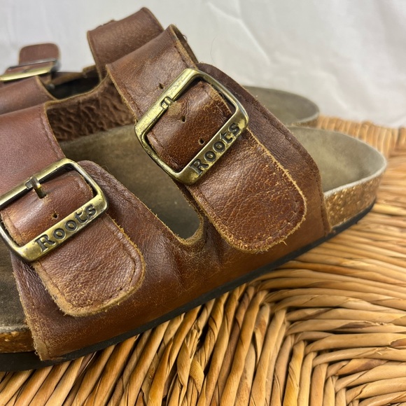 Roots Natural Leather 2 Strap Sandals Sz 10 - Picture 8 of 11